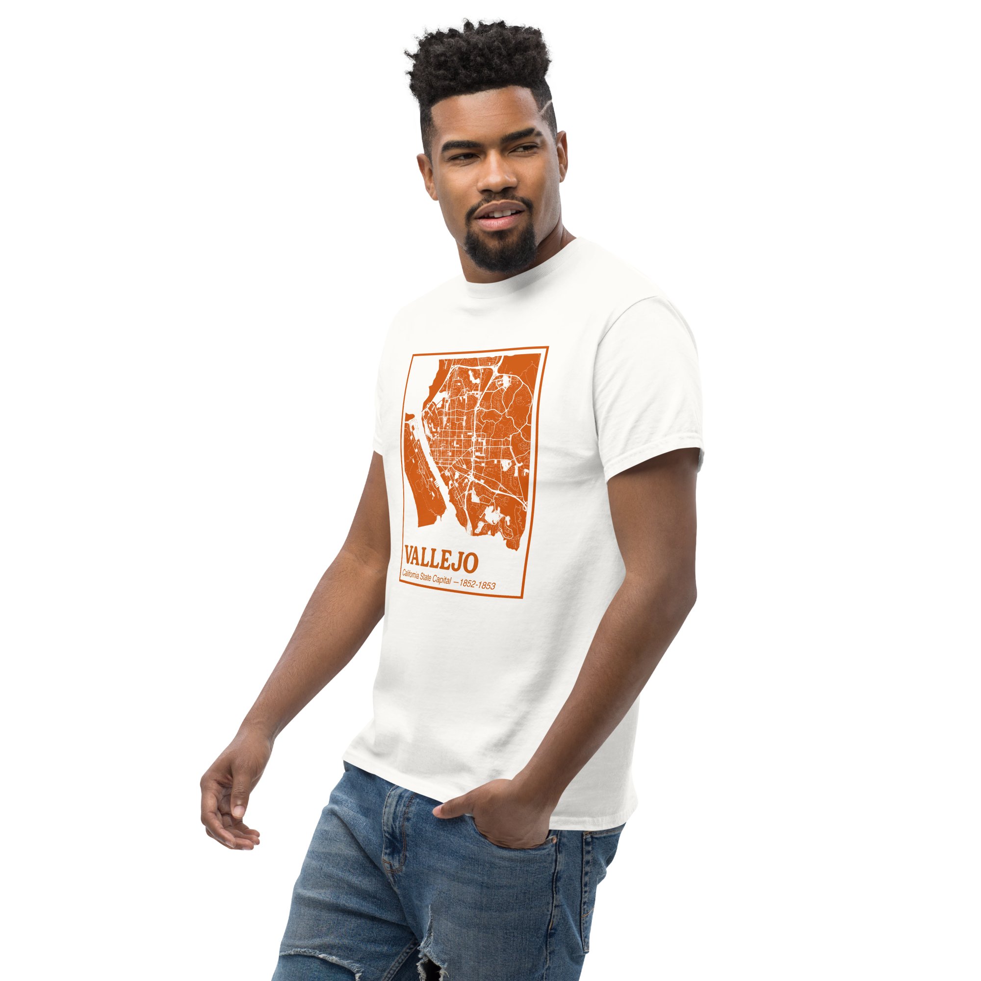Vallejo Map Tee (Amber Orange)